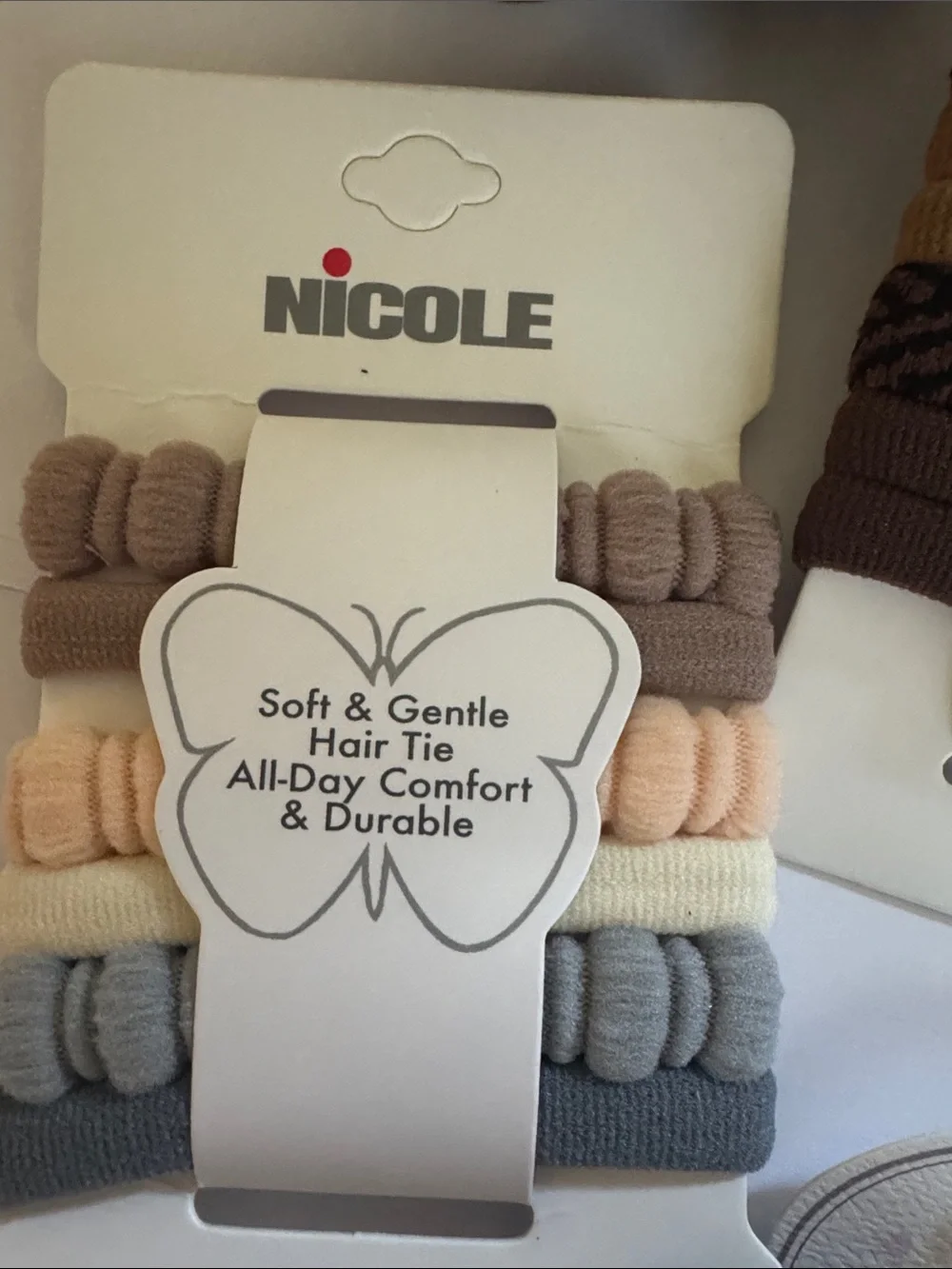 Nicole soft&getle Elastic Hair Tie Set Assorted Colors 6sets 52 ties